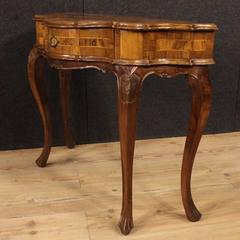 20th Century Venetian Console Table in Walnut, Burl Walnut and Boxwood