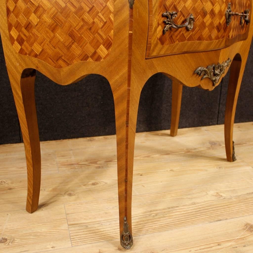 20th Century French Inlaid Dresser in Louis XV Style with Marble Top 1