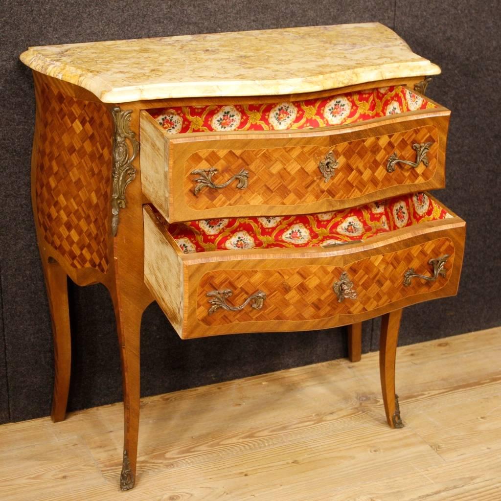 20th Century French Inlaid Dresser in Louis XV Style with Marble Top 4