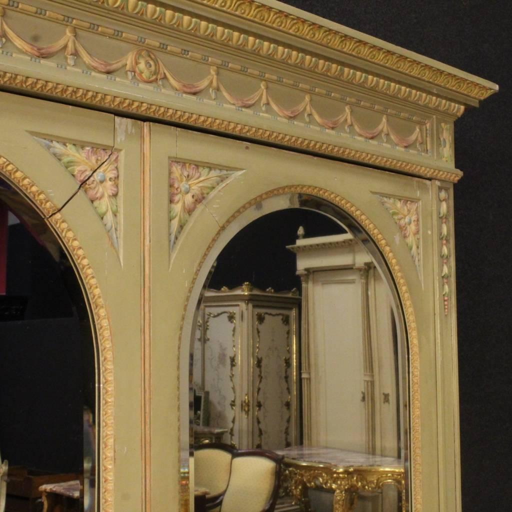20th Century Italian Lacquered and Painted Wardrobe in Louis XVI Style 3