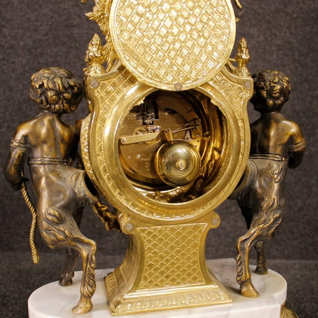 20th Century German Triptych Clock with Candlesticks in Marble 2