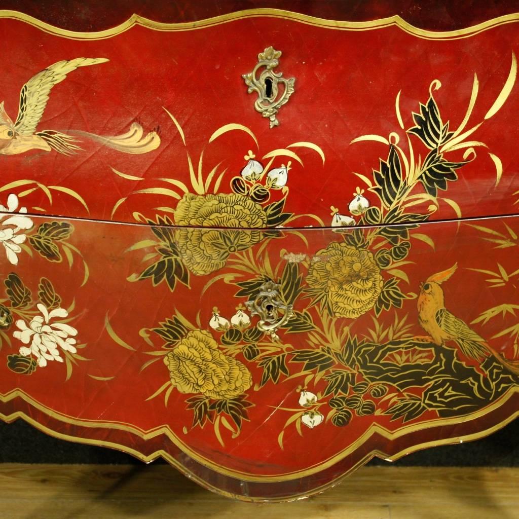 Gilt 20th Century French Lacquered Chinoiserie Dresser in Louis XV Style
