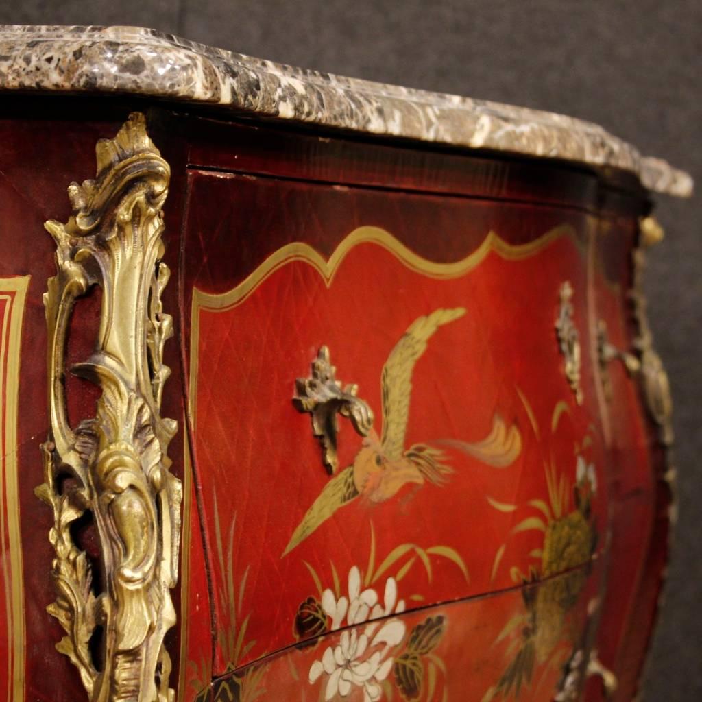20th Century French Lacquered Chinoiserie Dresser in Louis XV Style In Good Condition In Vicoforte, Piedmont