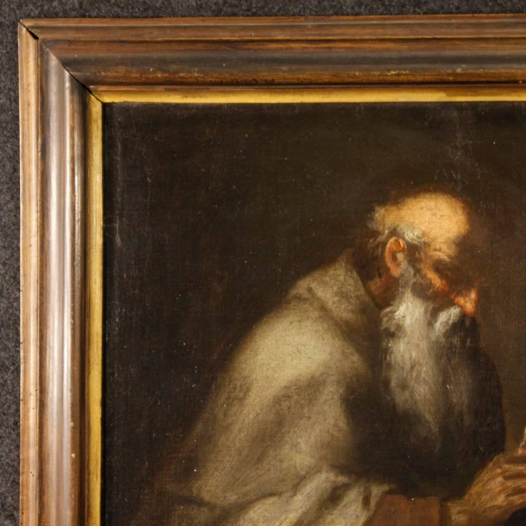 18th Century Italian Religious Painting Saint Jerome In Good Condition In Vicoforte, Piedmont