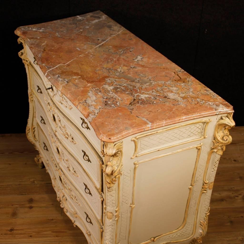 20th Century Italian Lacquered Commode with Marble Top 5