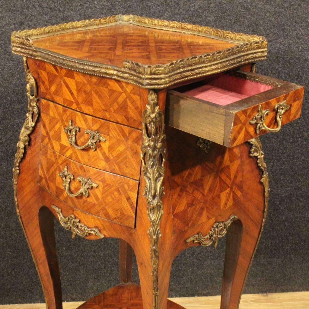 20th Century French Inlaid Side Table in Rosewood with Bronzes 3