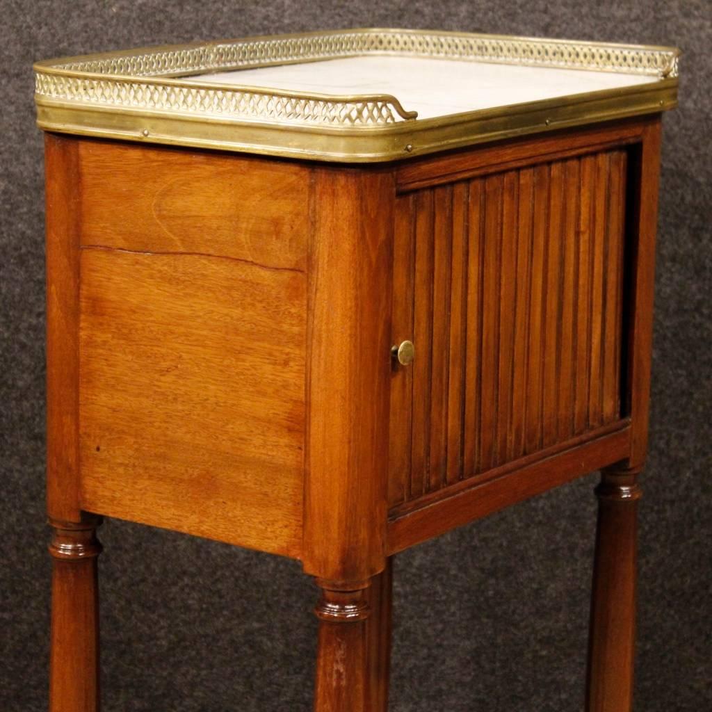 20th Century French Nightstand in Mahogany with Marble Top In Good Condition In Vicoforte, Piedmont