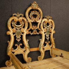 20th Century Venetian Single Bed in Lacquered and Painted Wood