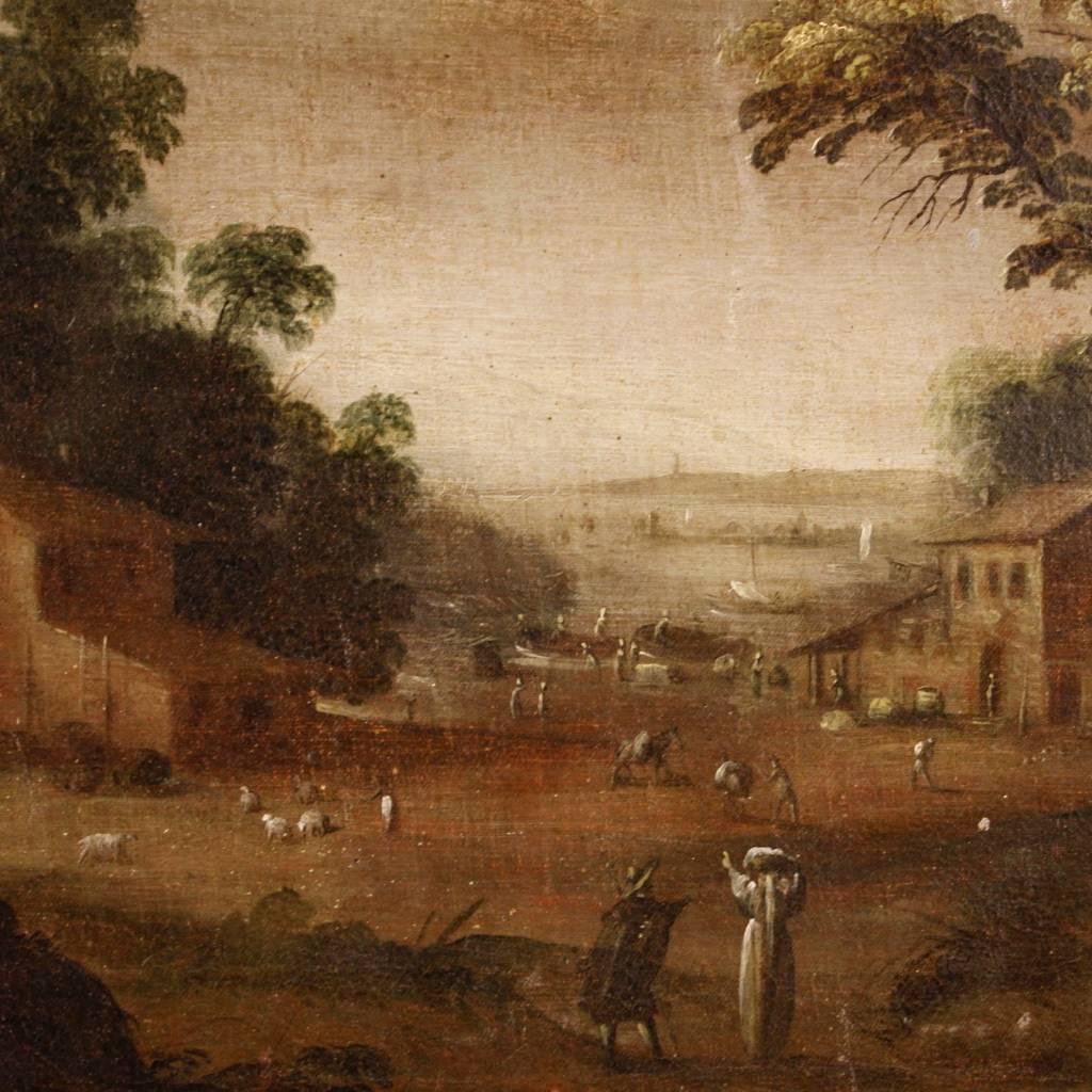 18th Century, French Painting Landscape with Figures 2