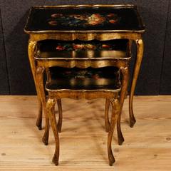 20th Century Triptych of Lacquered and Painted Coffee Table