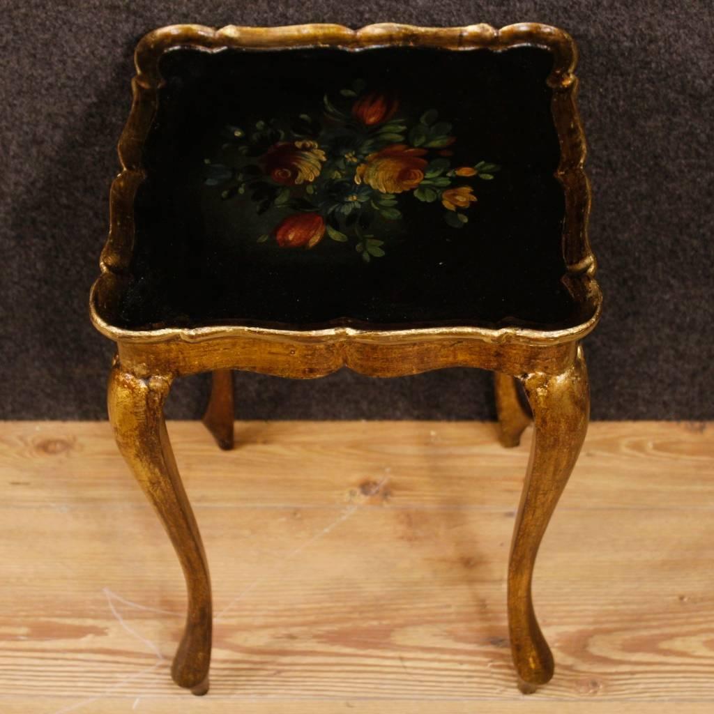 20th Century Triptych of Lacquered and Painted Coffee Table In Good Condition In Vicoforte, Piedmont