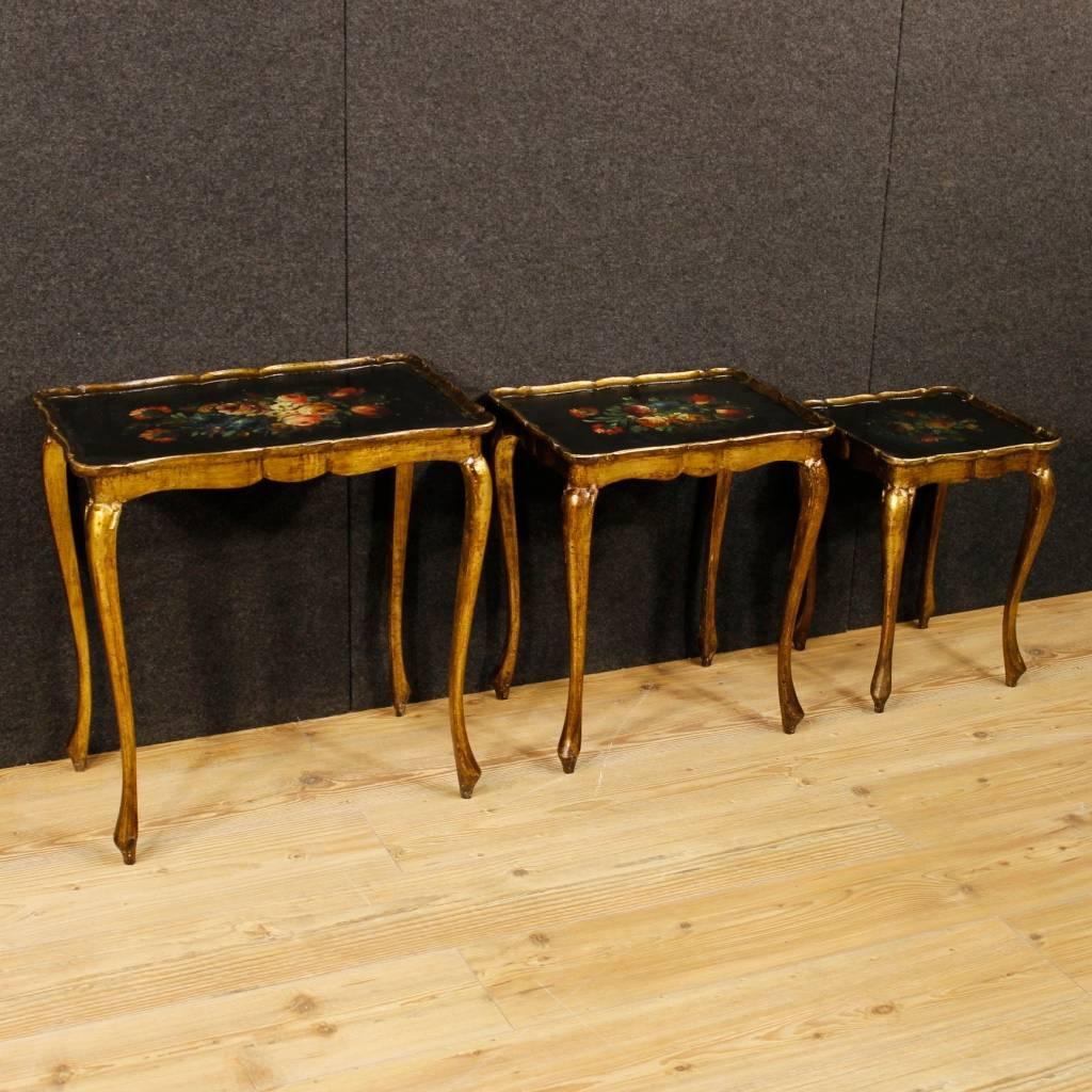 20th Century Triptych of Lacquered and Painted Coffee Table 3
