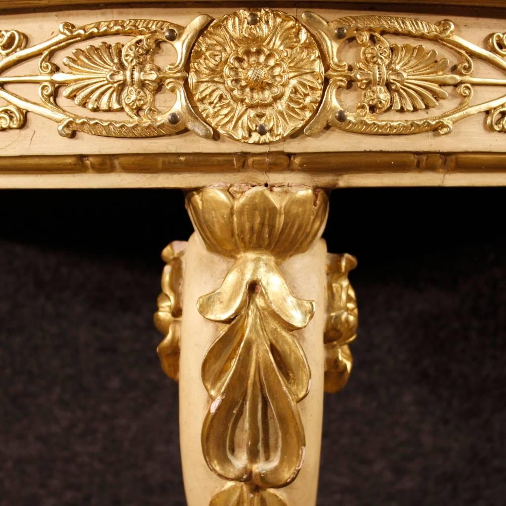 20th Century Pair of Console Tables in Lacquered and Giltwood In Good Condition In Vicoforte, Piedmont