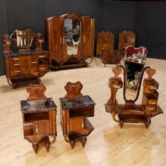 20th Century Italian Cheval Mirror in Walnut Wood