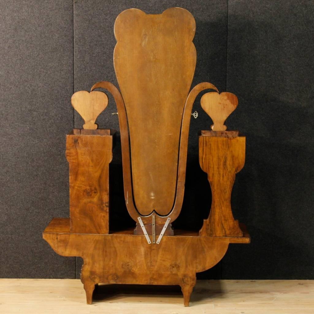 20th Century Italian Cheval Mirror in Walnut Wood 2
