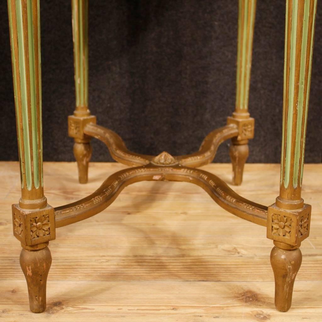 20th Century, Italian Lacquered Side Table in Louis XVI Style with Marble Top 6