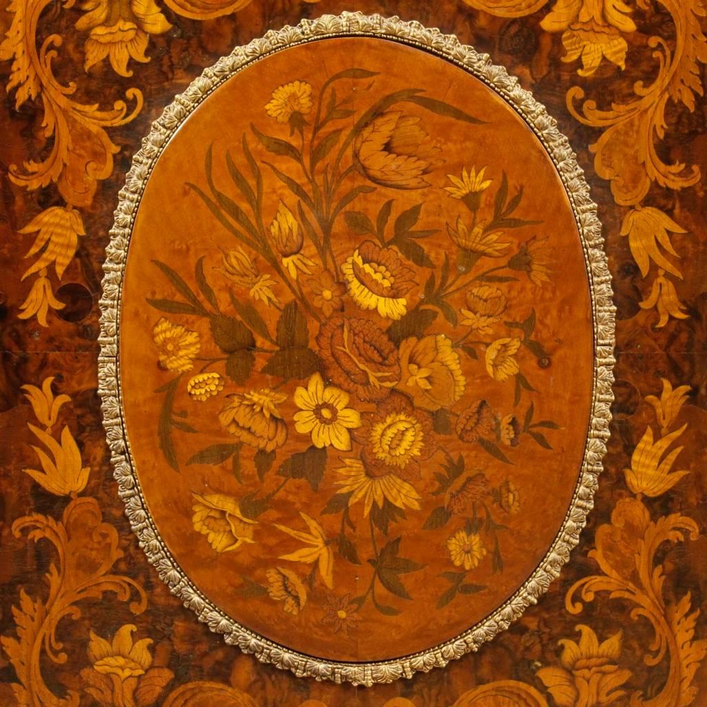 20th Century, French Sideboard with Floral, Inlay In Good Condition In Vicoforte, Piedmont