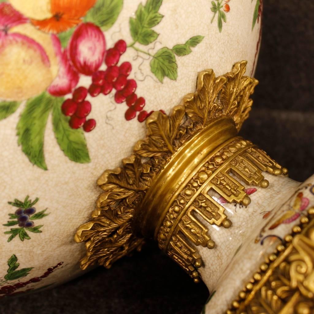 20th Century Vase in Ceramic with Gilt Bronze Decorations 5