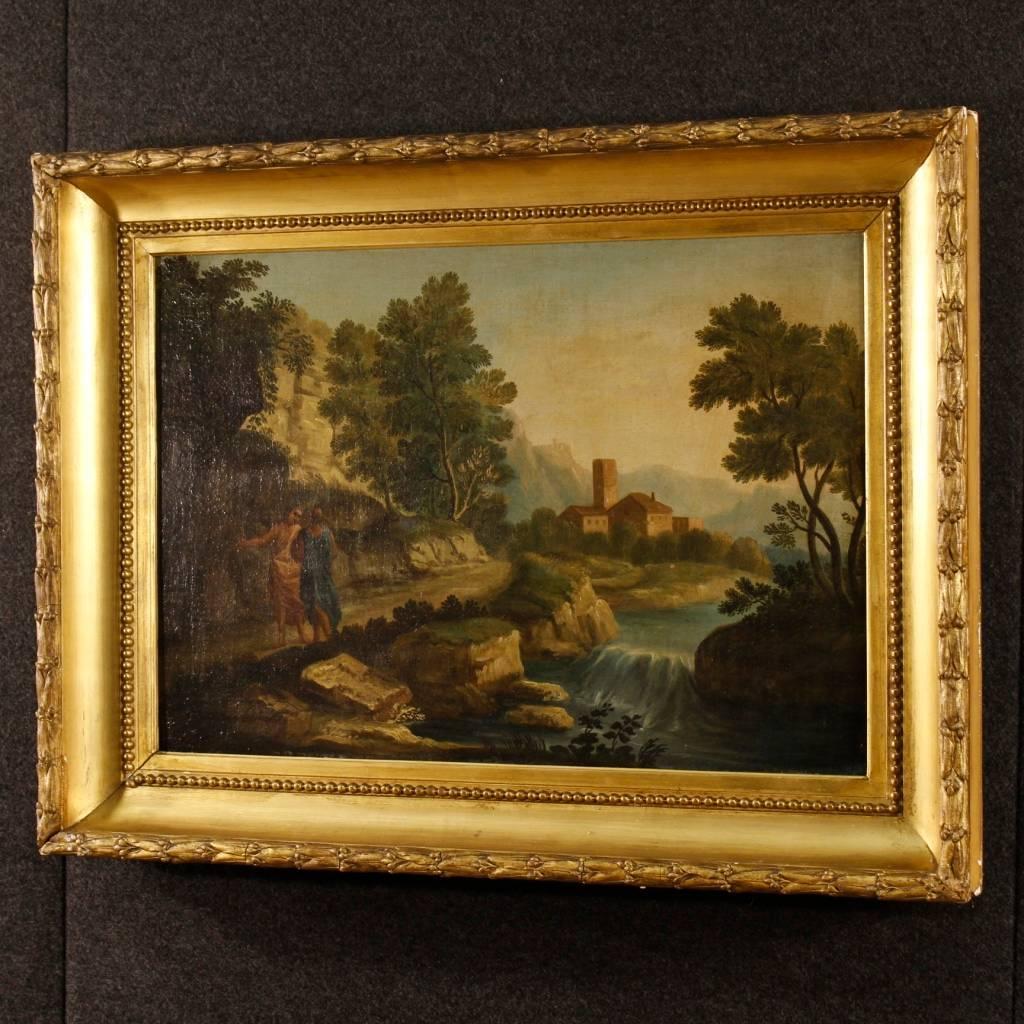 18th Century Italian Painting Landscape with Characters 2