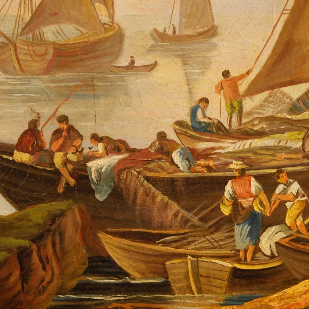 20th Century Italian Seascape Painting Oil on Canvas 1