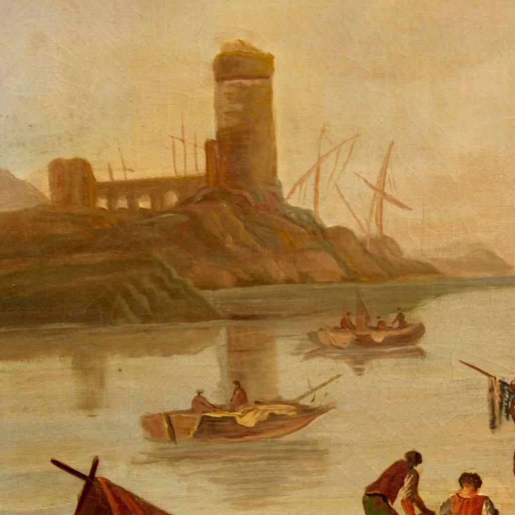 20th Century Italian Seascape Painting Oil on Canvas 3