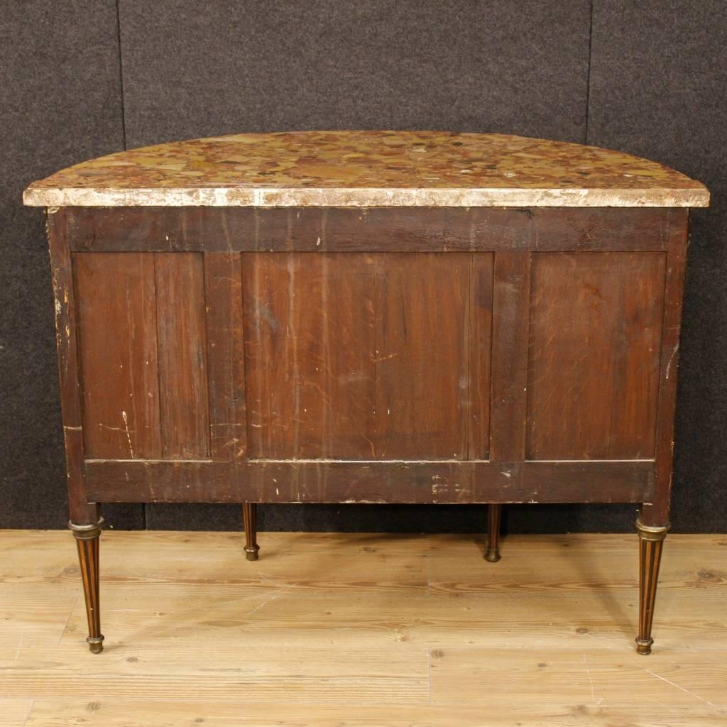 19th Century French Inlaid Demi Lune Dresser in Louis XVI Style 1