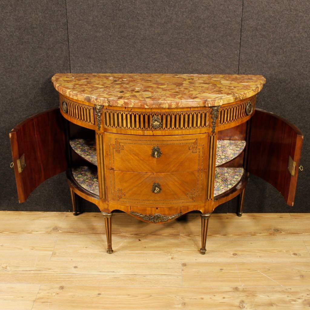 19th Century French Inlaid Demi Lune Dresser in Louis XVI Style 4