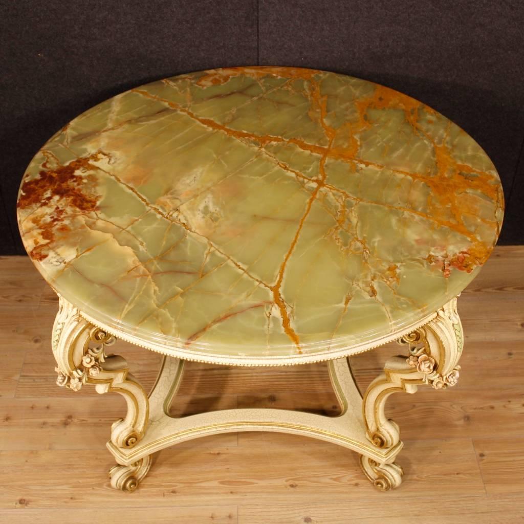 20th Century Italian Lacquered and Gilt Table in Louis XV Style 1