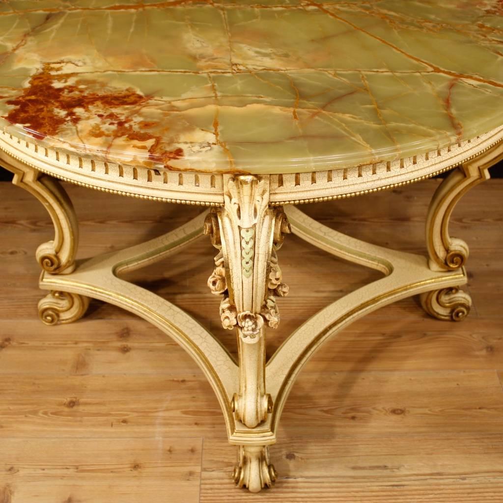 20th Century Italian Lacquered and Gilt Table in Louis XV Style 3