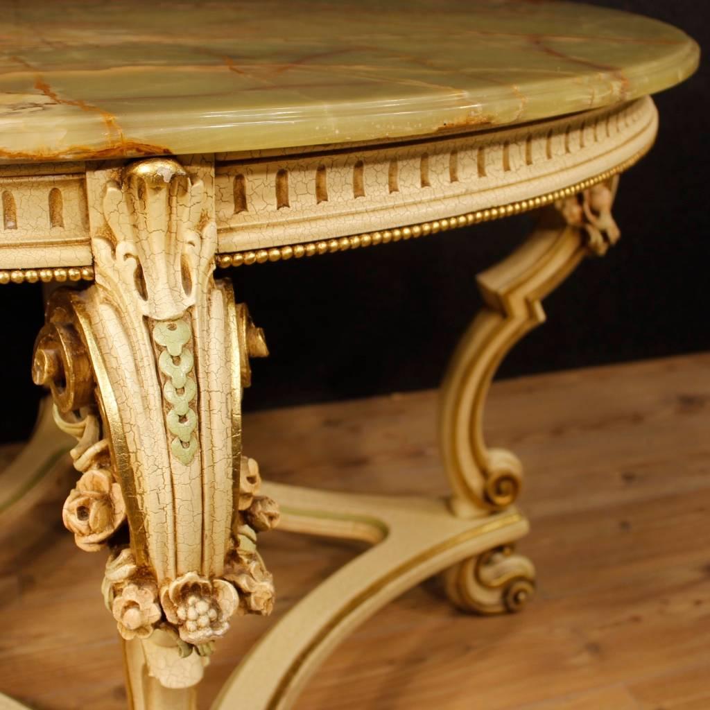 20th Century Italian Lacquered and Gilt Table in Louis XV Style 6