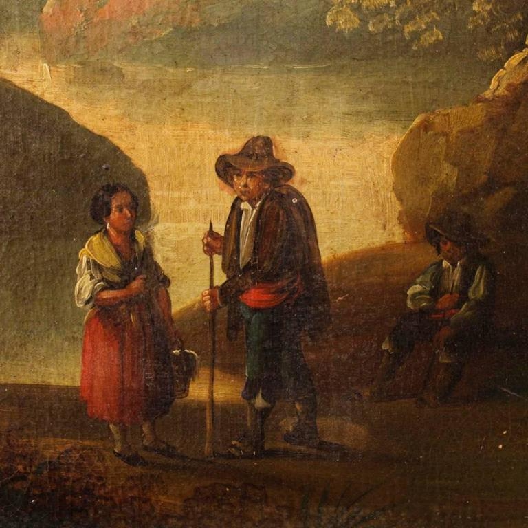 19th Century Spanish Landscape Painting Oil on Canvas For Sale at 1stDibs