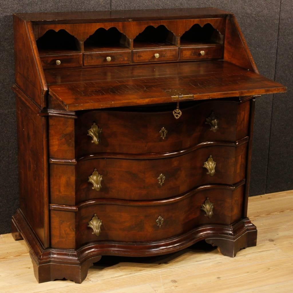 20th Century Bureau in Walnut and Burl Walnut 3