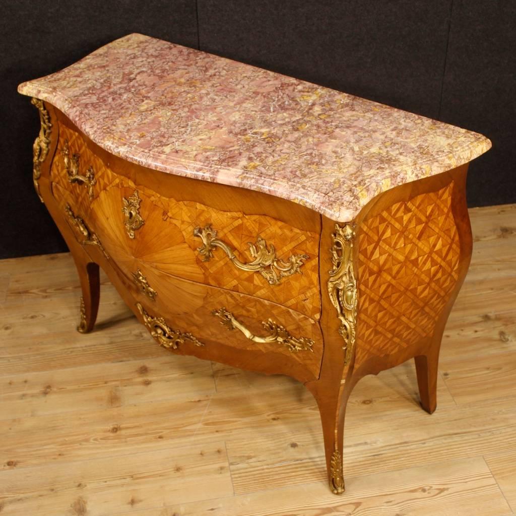 20th Century French Inlaid Dresser with Marble Top 3