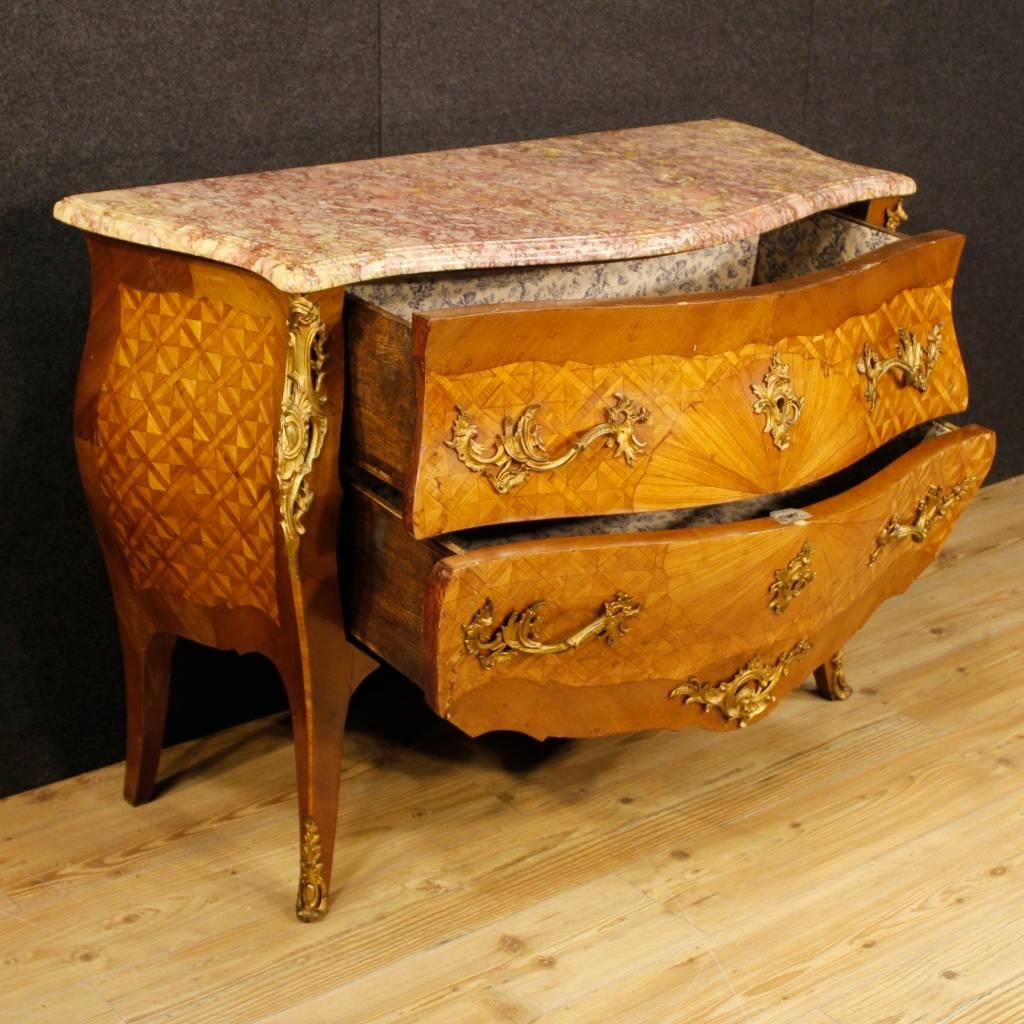 20th Century French Inlaid Dresser with Marble Top 4