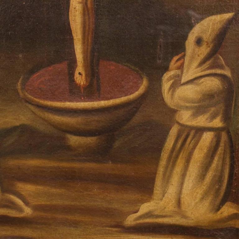 18th Century Spanish Religious Painting Crucifixion Oil on Canvas at 1stdibs