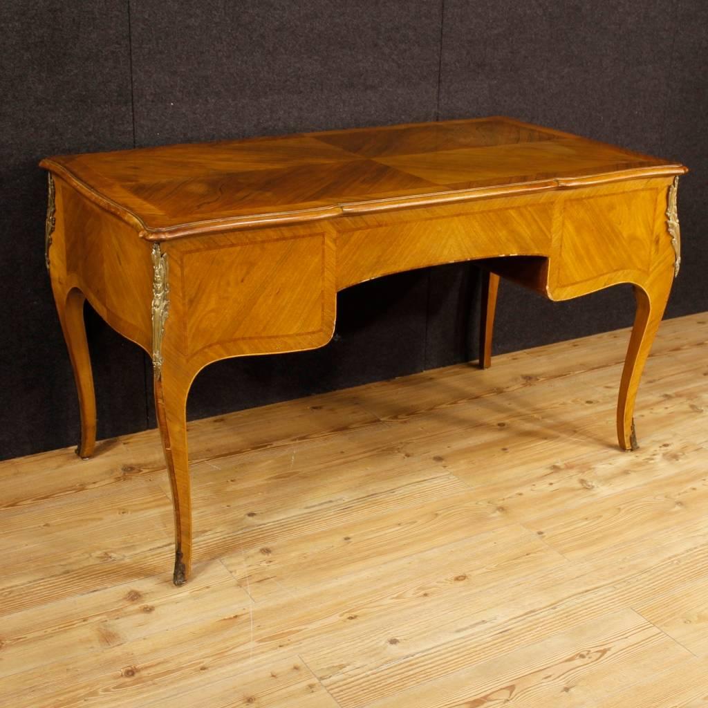 Inlay 20th Century Inlaid Writing Desk in Louis XV Style