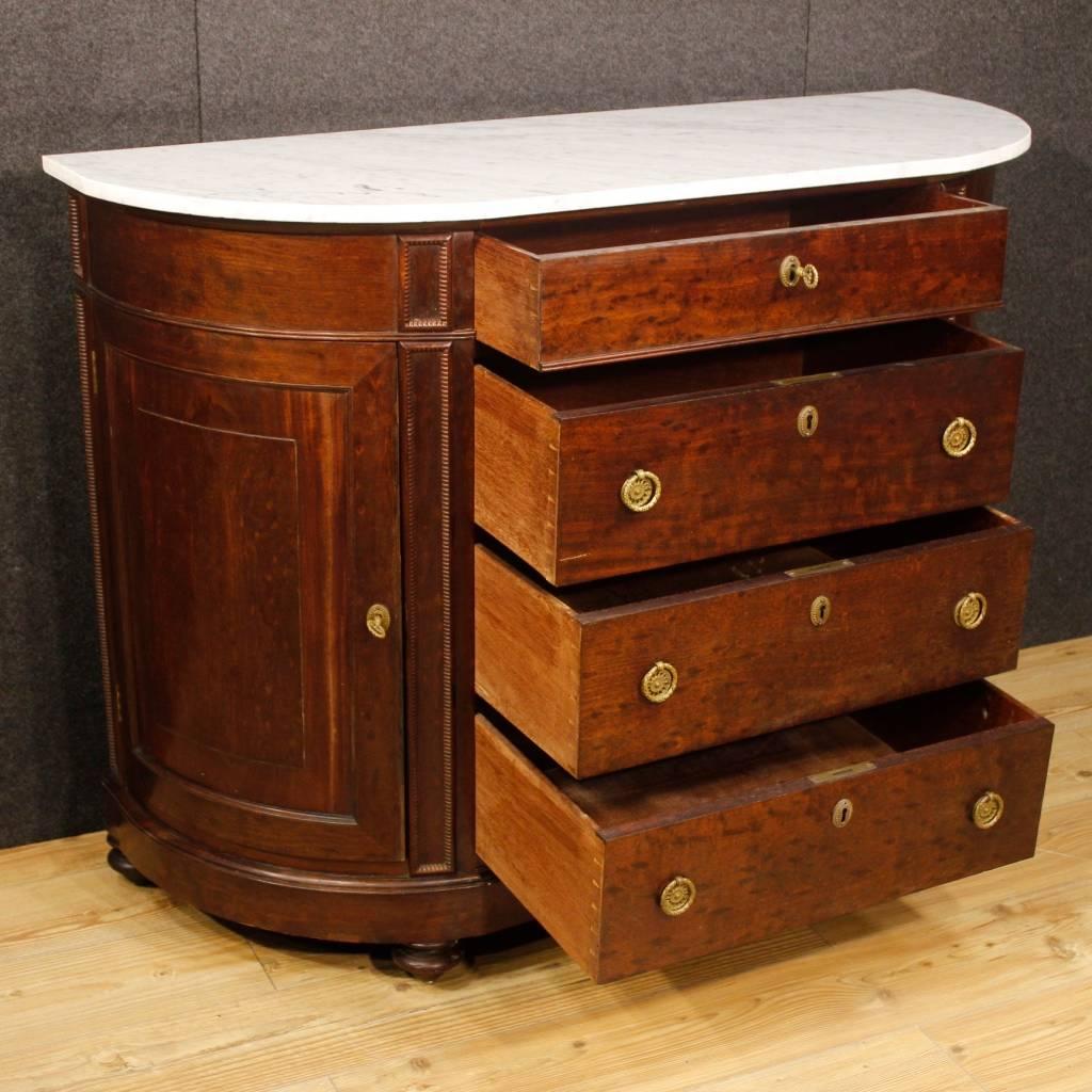 19th Century Demilune Dresser in Mahogany with Marble Top 2