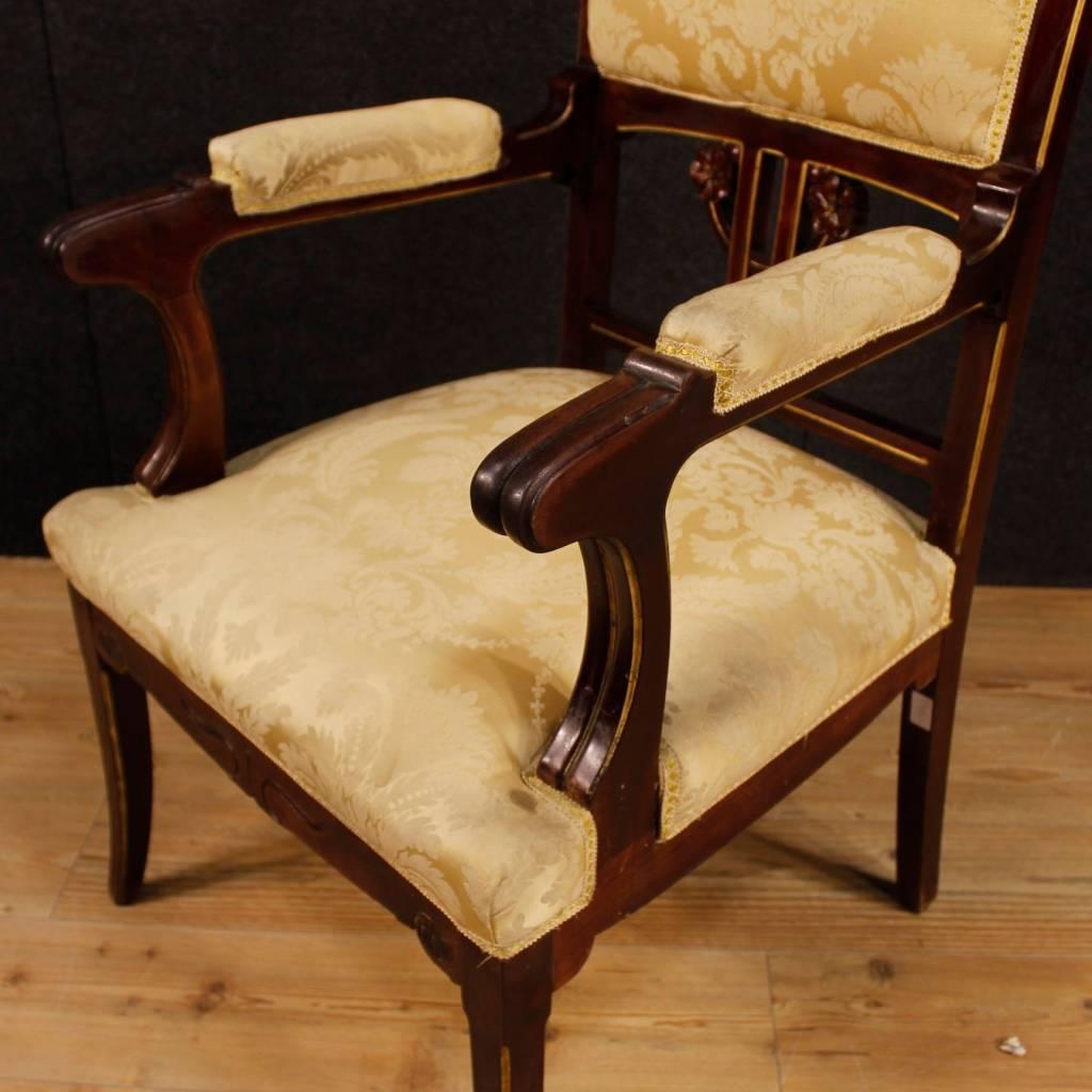 20th Century Pair of Spanish Armchairs in Modernist Style in Mahogany 2