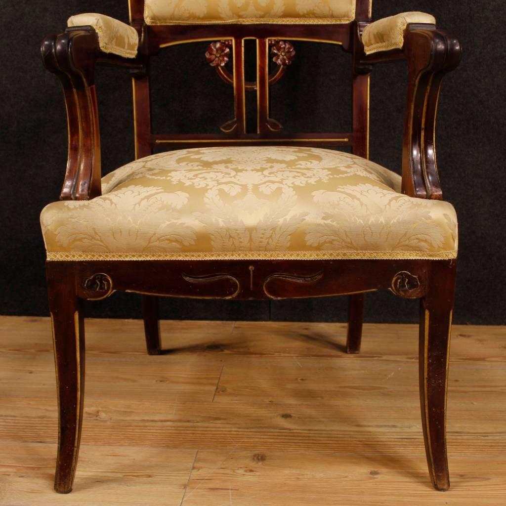 20th Century Pair of Spanish Armchairs in Modernist Style in Mahogany 3