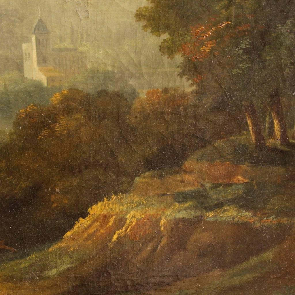 19th Century Painting Landscape with Architectures 3