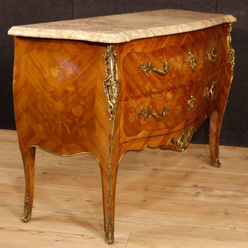 Louis XV 20th Century French Inlaid Chest of Drawers