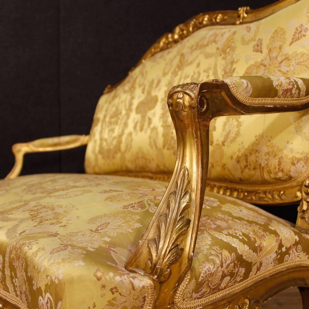 19th Century French Sofa in Giltwood in Louis XV Style 1