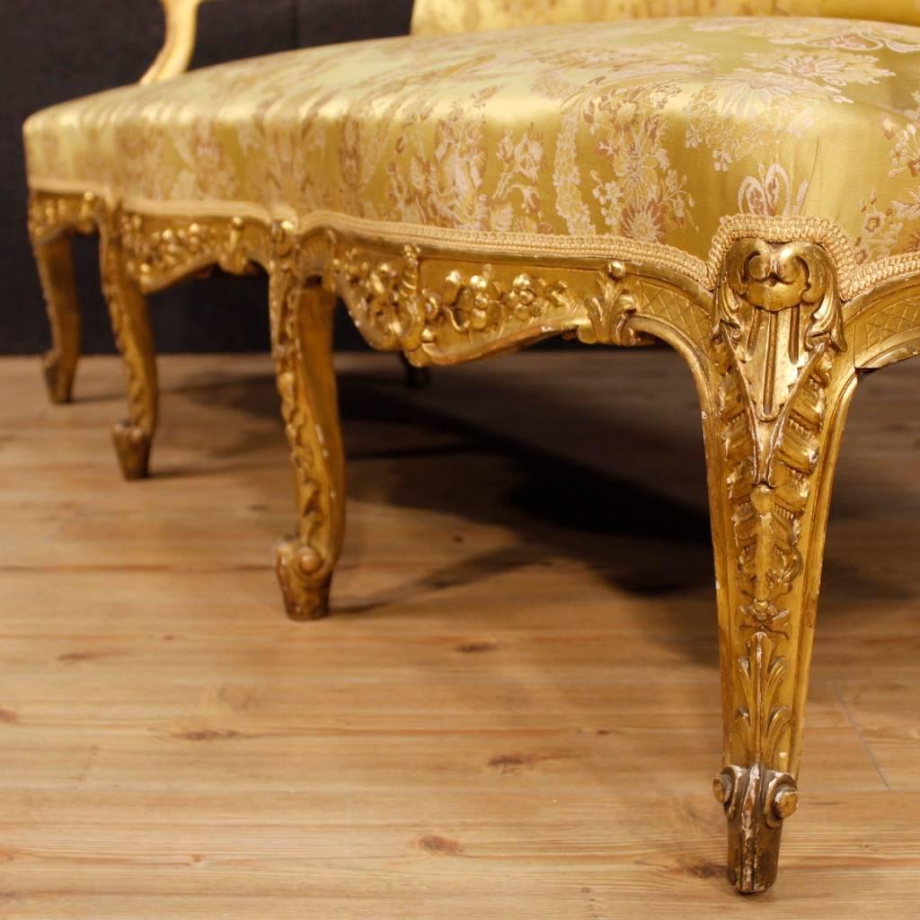 19th Century French Sofa in Giltwood in Louis XV Style 2