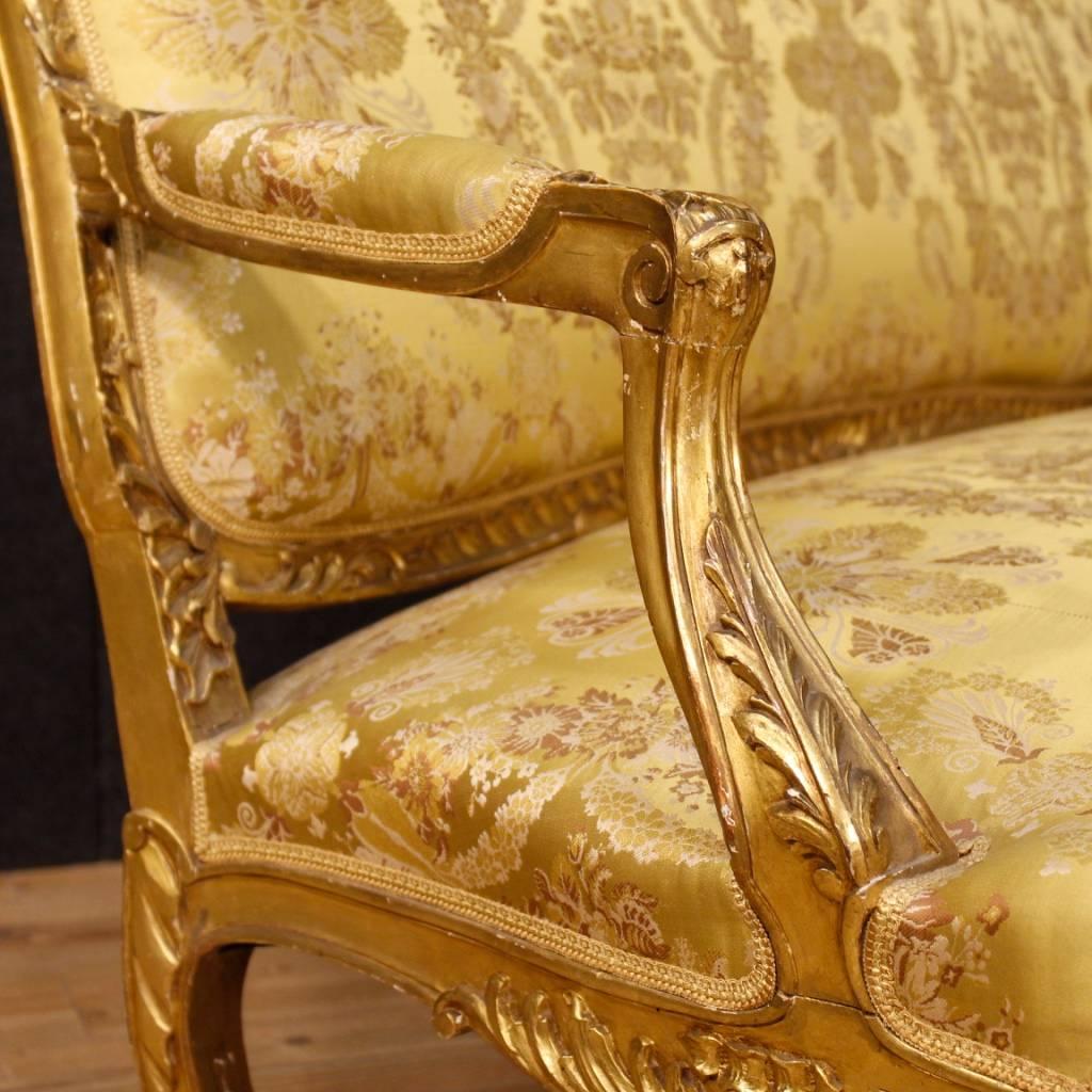 19th Century French Sofa in Giltwood in Louis XV Style 4