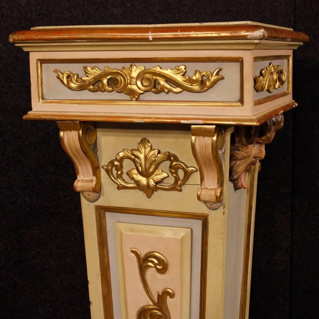 20th Century Italian Lacquered and Golden Column In Good Condition In Vicoforte, Piedmont