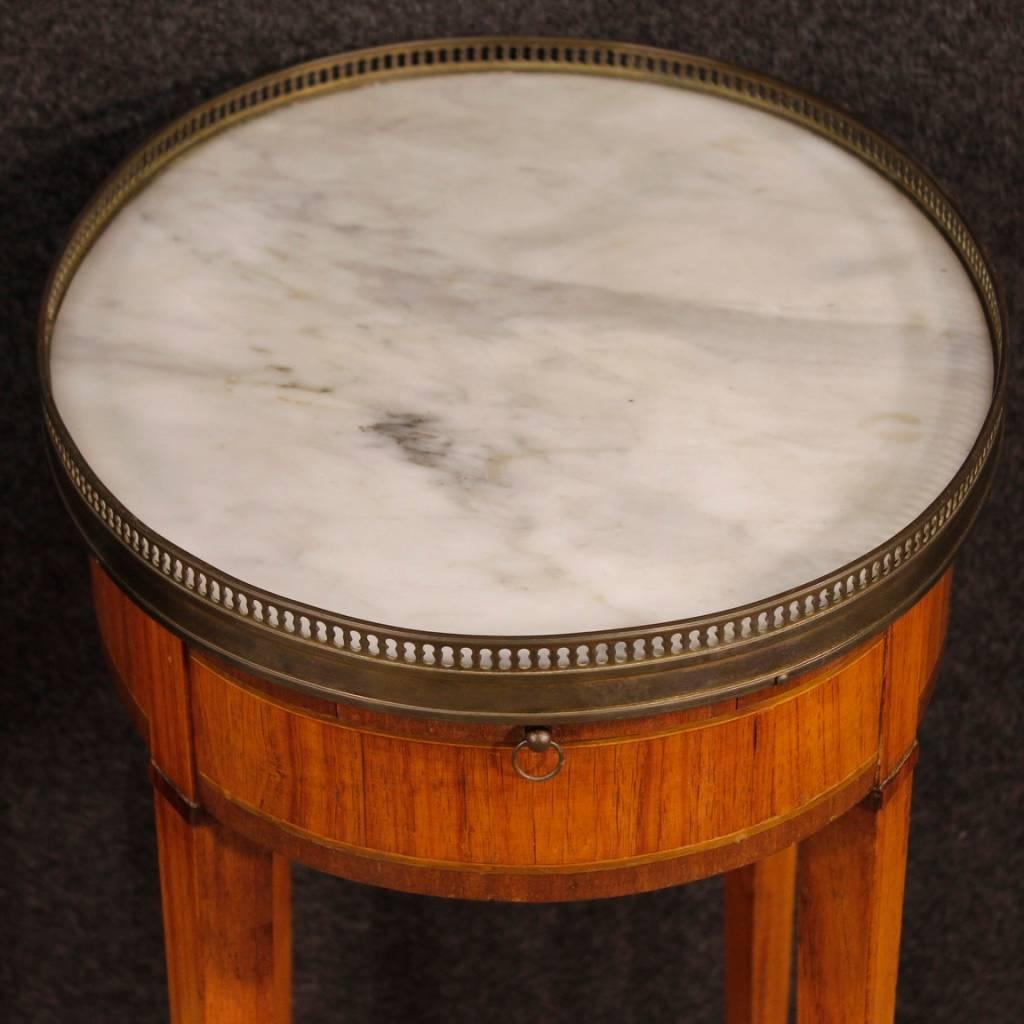 20th Century Pair of French Bedside Tables Gouffé with Marble Top In Good Condition In Vicoforte, Piedmont