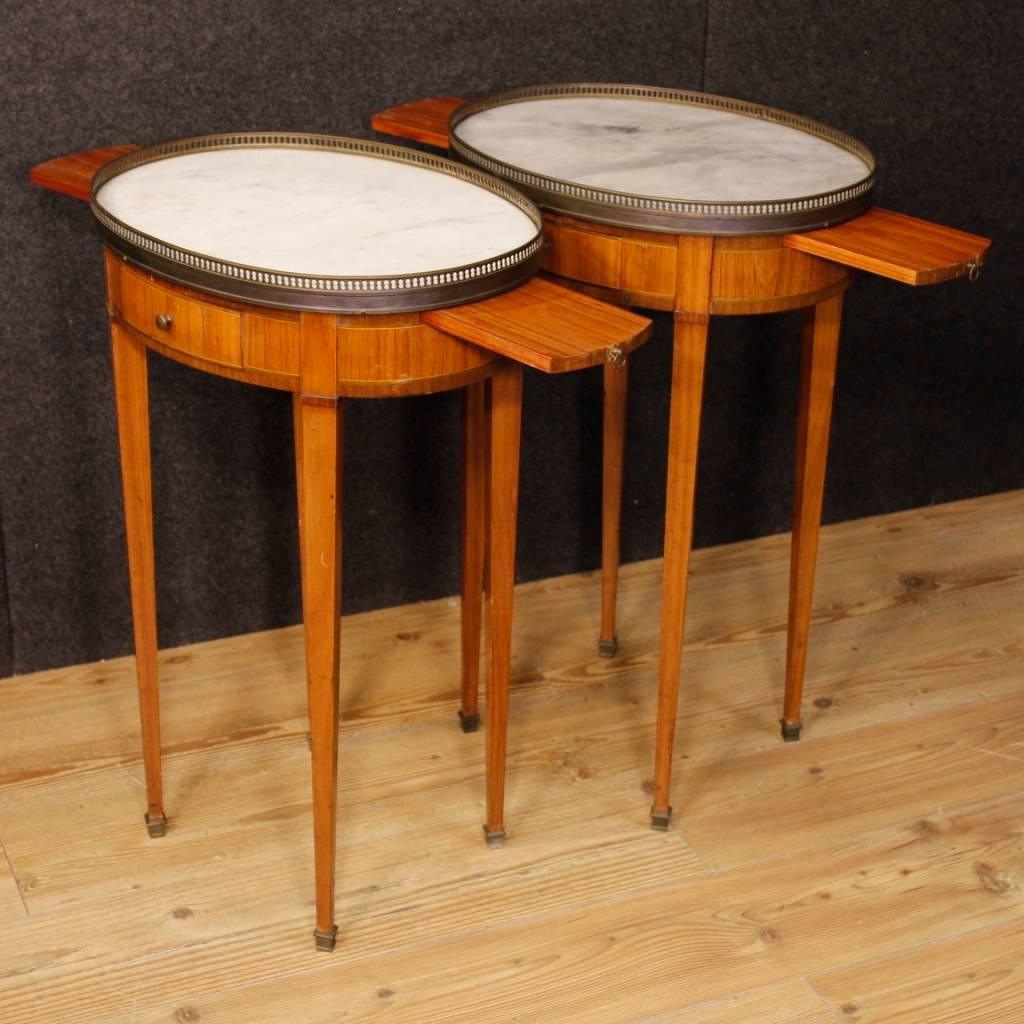 20th Century Pair of French Bedside Tables Gouffé with Marble Top 3