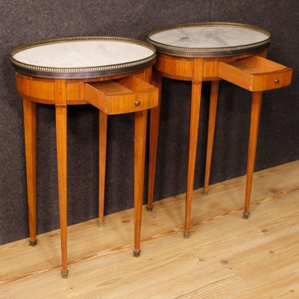 20th Century Pair of French Bedside Tables Gouffé with Marble Top 4