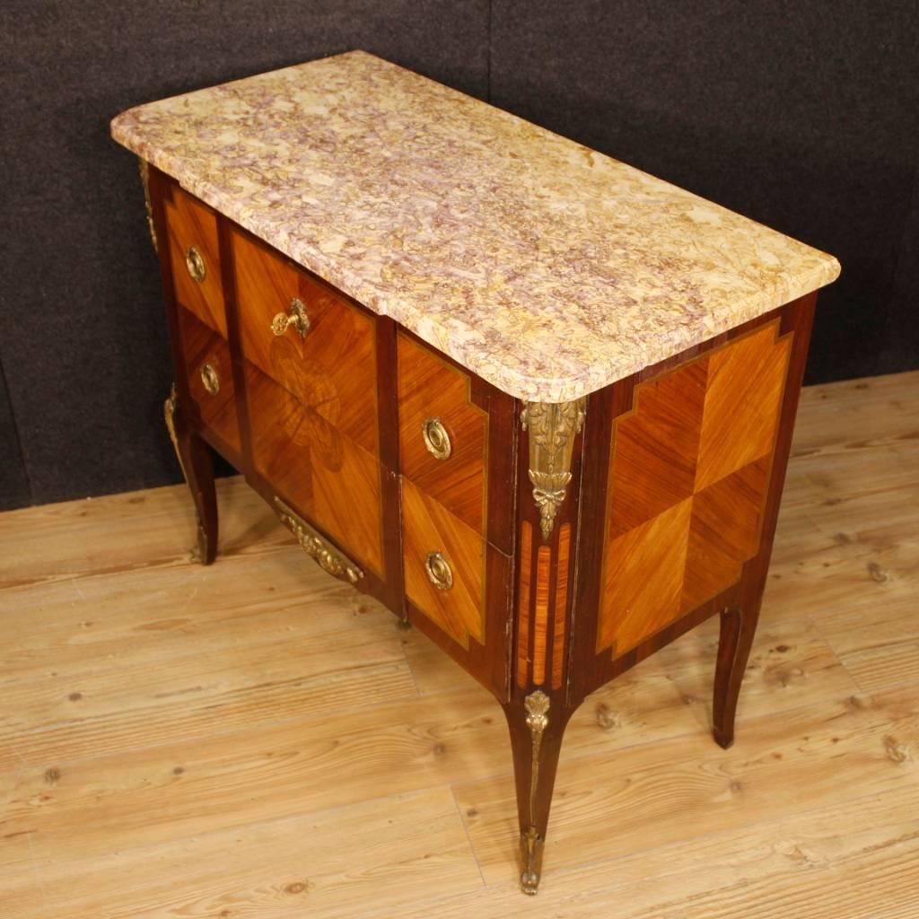 Bronze 20th Century French Inlaid Commode