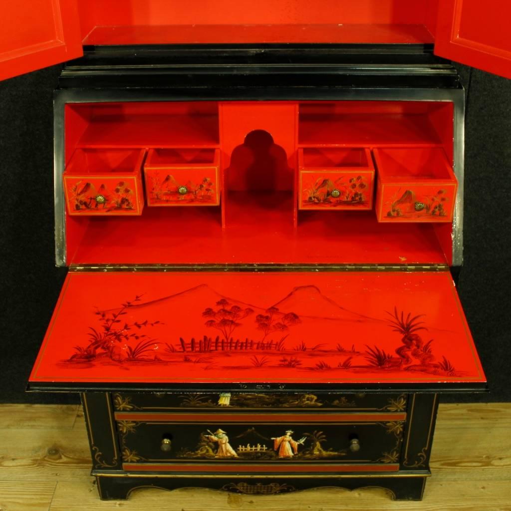 Venetian Lacquered Painted Chinoiserie Trumeau, 20th Century 4